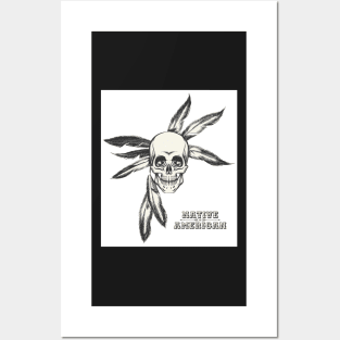 Indian Skull drawn in engraving style Posters and Art